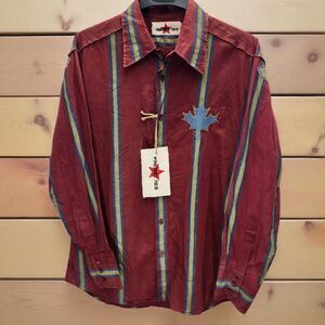 VTG Project Red Montreal Tattooing Piercing Festival Shirt Mens L Red Striped